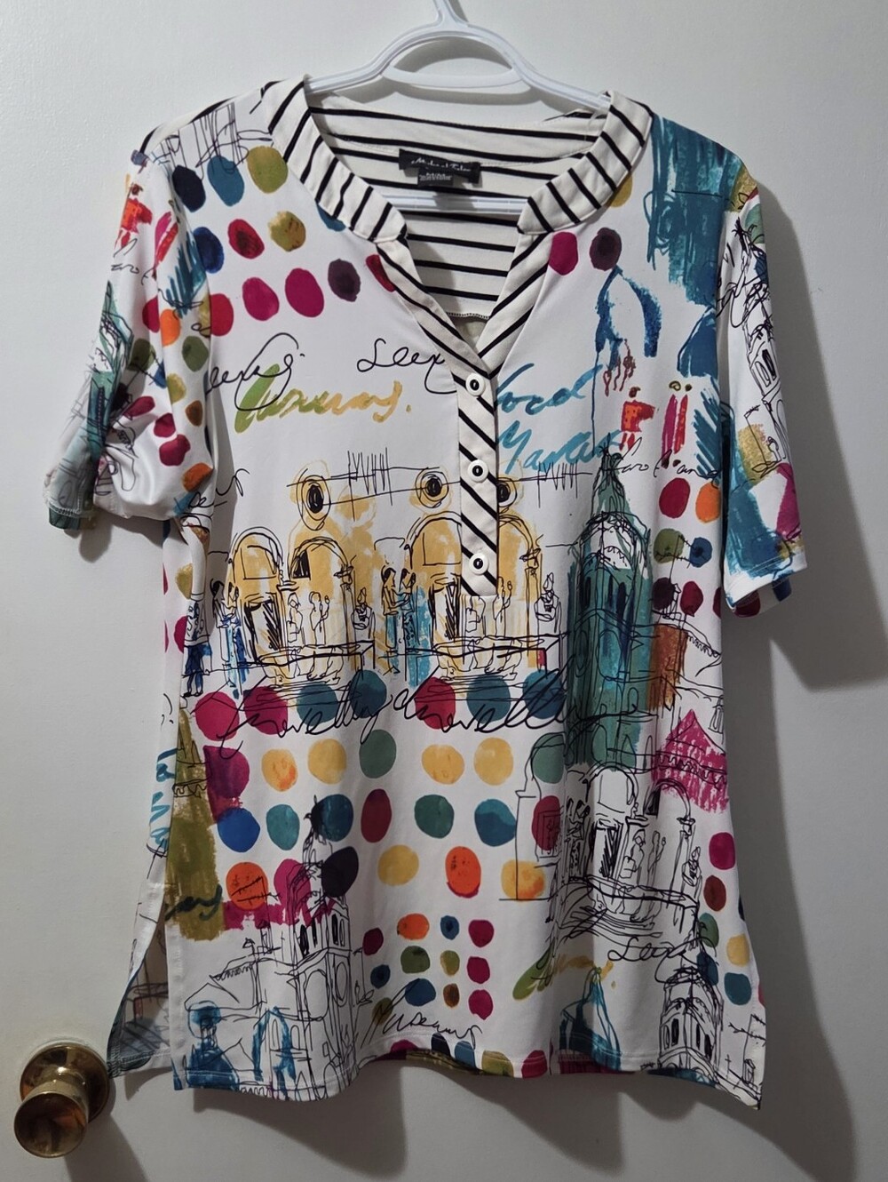Michael Tyler Colorful Print Short Sleeve Tee